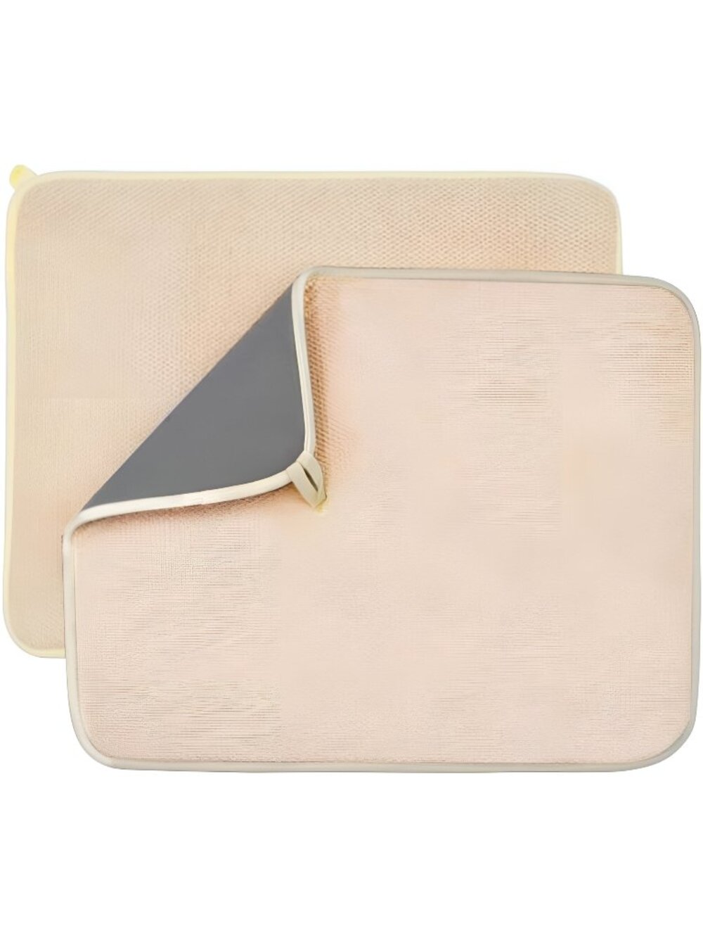 Dish Drying Mat, Microfiber Dish Drying Pad 2 Pack Large (Beige)